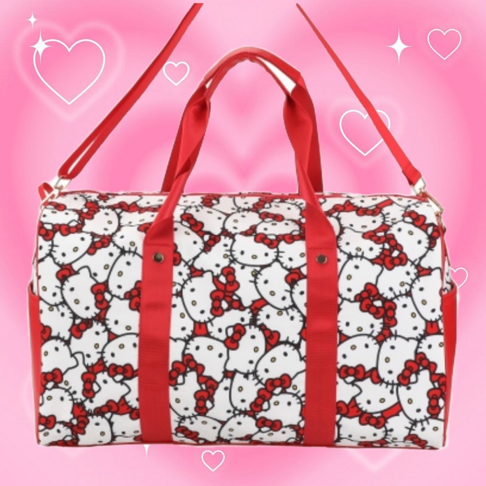 New Hello Kitty Red and White Duffel/Travel Bag